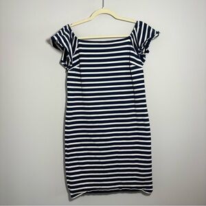 Lauren Ralph Lauren Striped Off‑Shoulder Cotton Dress – Size Small